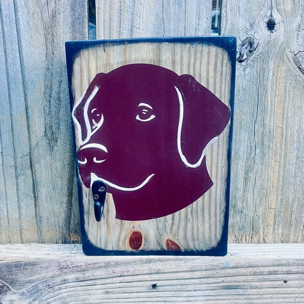 Rustic Dog Leash Holder | Handmade Wooden Pet Hook | Durable & Outdoor Safe